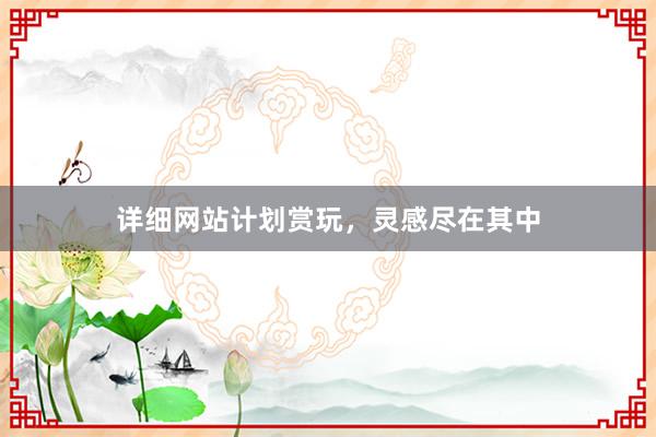 详细网站计划赏玩，灵感尽在其中
